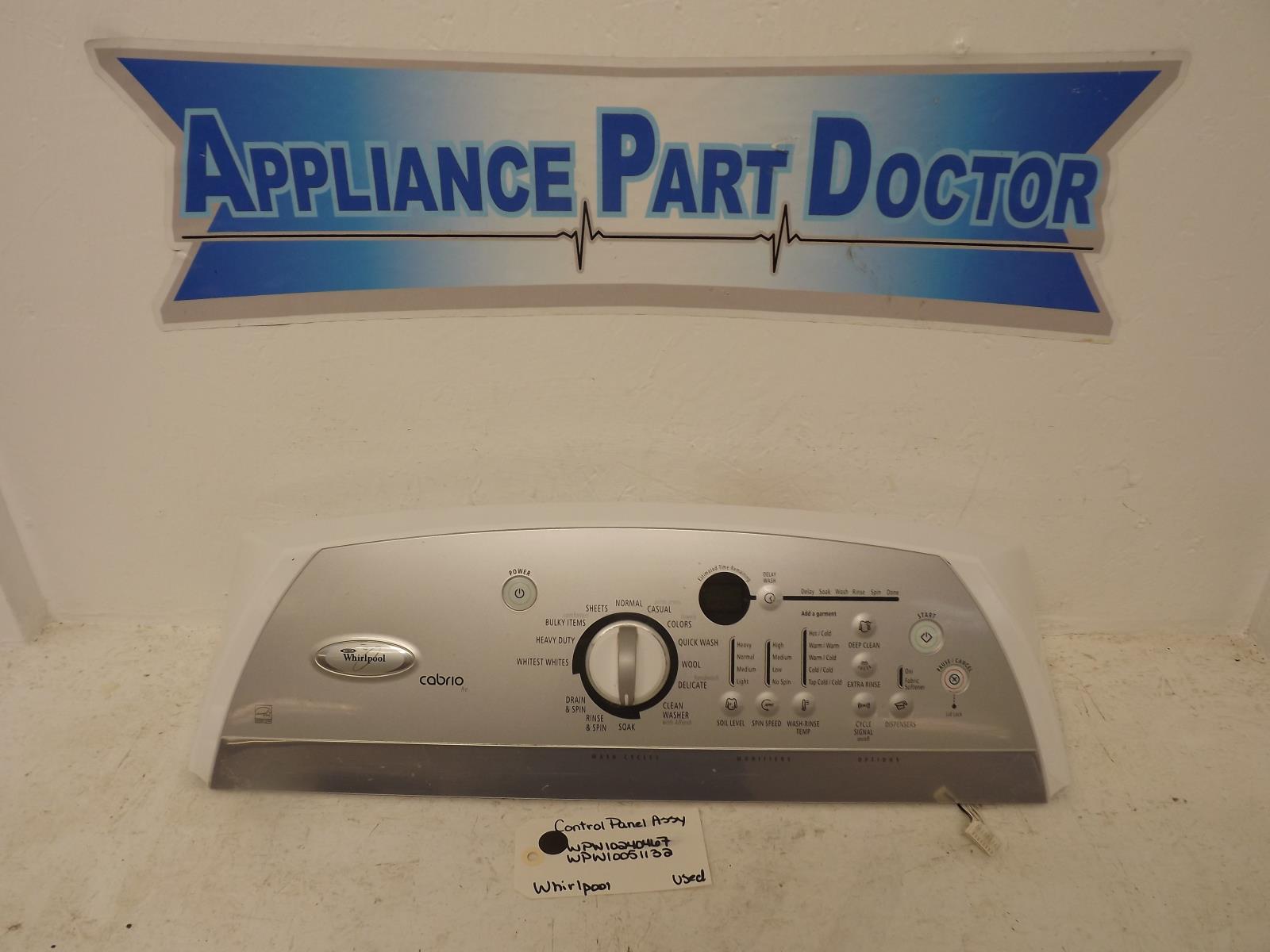 Whirlpool Washer WPW10240467 WPW10051132 Control Panel Assy Used Whirlpool Washer WPW10240467 WPW10051132 Control Panel Assy Used